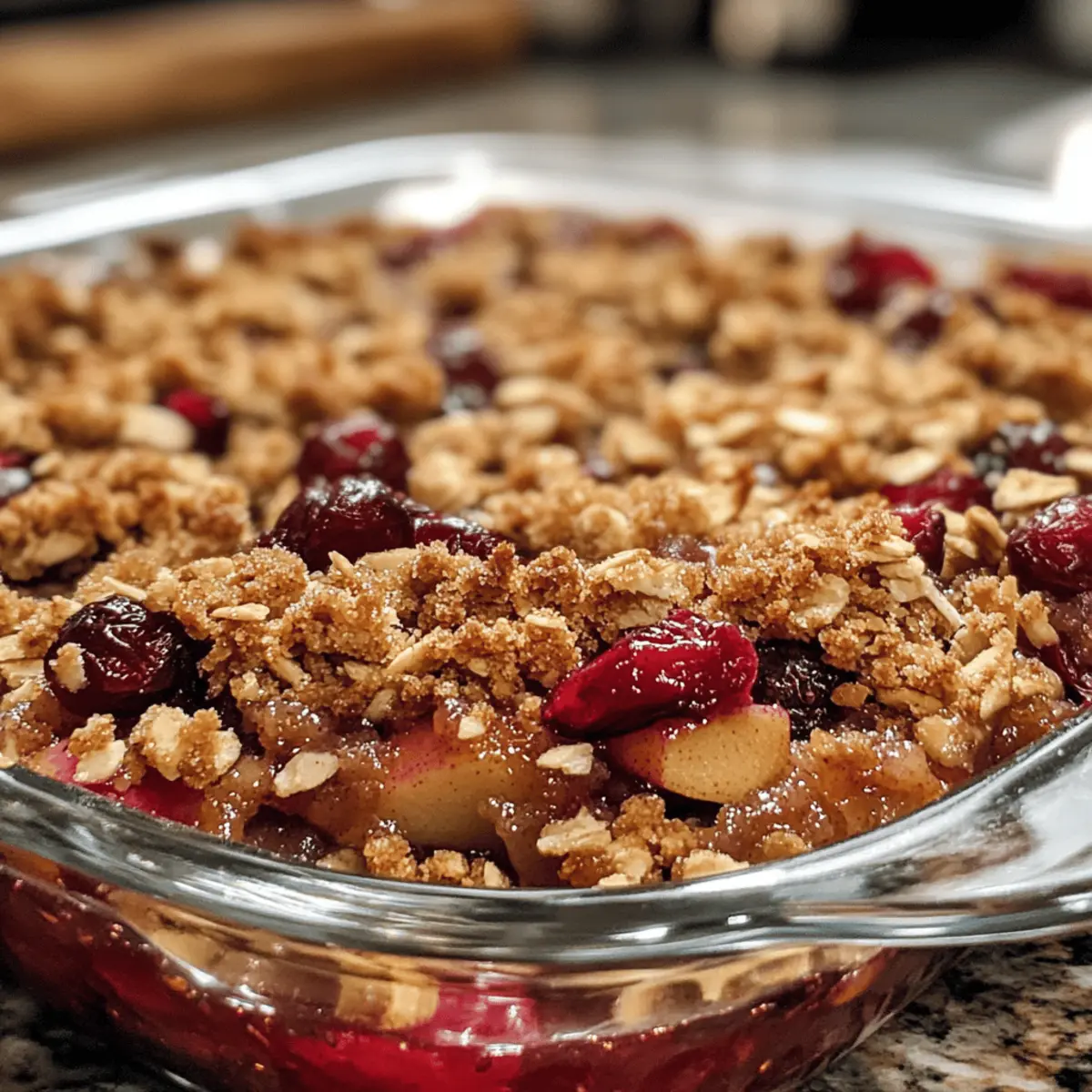 Festive Cranberry Apple Crisp: Tangy Sweet Holiday Dessert
